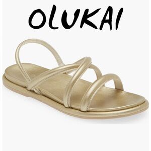 Olukai Gold Bubbly Bubbly Tiare Sling Back Strappy Arch Support Sandal 10 NWT